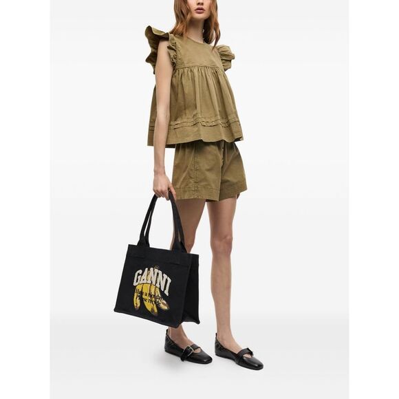 Ganni Women's Organic Cotton Large Tote Bag - Picture 3 of 5